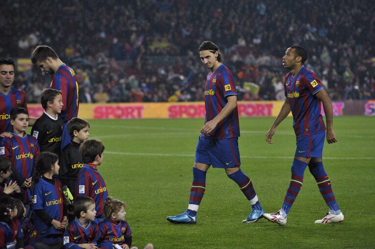 バルサ時代のイブラ様　©Sports Graphic Number