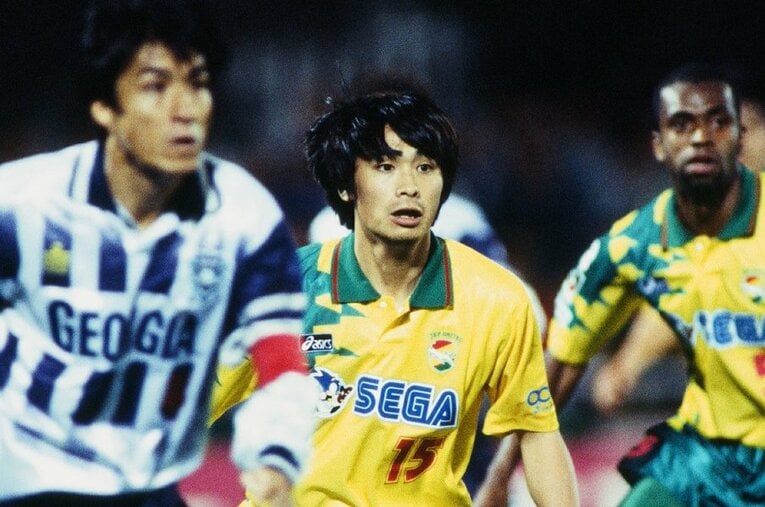 ジェフ市原時代の森崎嘉之。1996年6月1日、ナビスコカップ対アビスパ福岡戦。この試合が所属2年間で唯一の出場機会だった ／ photograph by J.LEAGUE