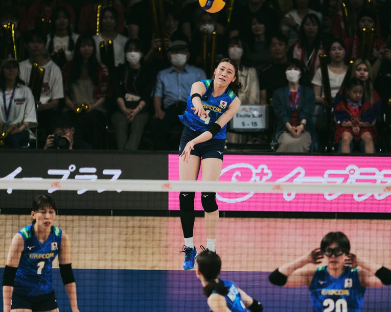 石川真佑（VNLセルビア戦）©︎Yuki Suenaga