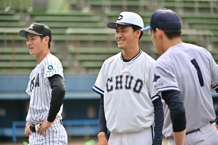 巨人1位・西舘勇陽投手（中大）。ここまでのドラ1大学生投手8人はいずれも高卒時はプロ志望届を出さず　©Hideki Sugiyama