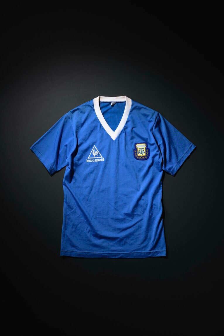 86年W杯決勝トーナメント1回戦、ウルグアイ戦でマラドーナが着たユニフォーム