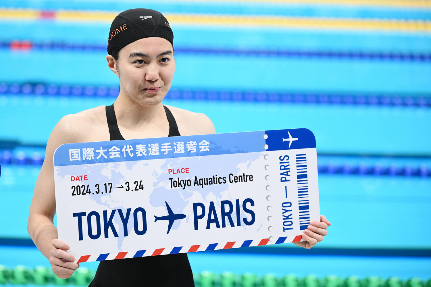 選考会で2位に入り、200ｍ個人メドレーで自身初となる五輪代表に選ばれた松本　©︎AFLO