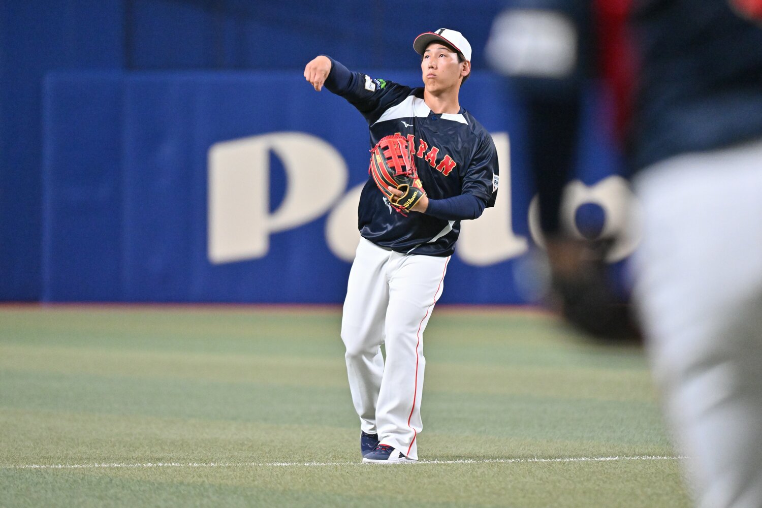 侍ジャパン合流後も軽快に守備練習する吉田正尚 ©︎Hideki Sugiyama