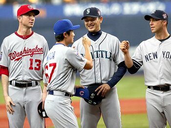 日米野球、真剣勝負の度合いは？MLB選抜の陣容に見る、現実と理想。＜Number Web＞ photograph by Kyodo News