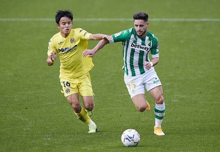 13日のベティス戦。6試合ぶりの出場を果たすも、後半58分にライバルでもあるチュクウェゼと交代した　 ©Getty Images