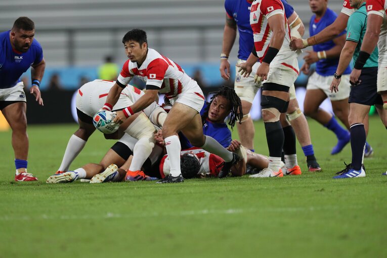 2019年の日本W杯での田中のプレー　©︎BUNGEISHUNJU