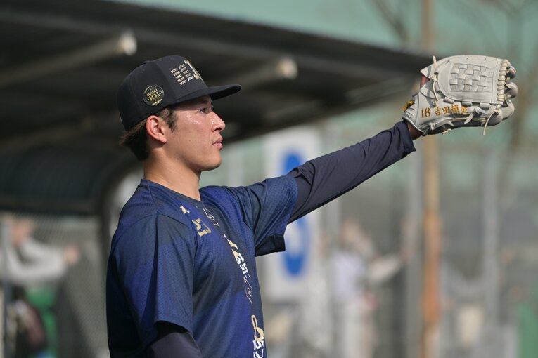 オリックスキャンプで奮闘する吉田輝星　©Hideki Sugiyama