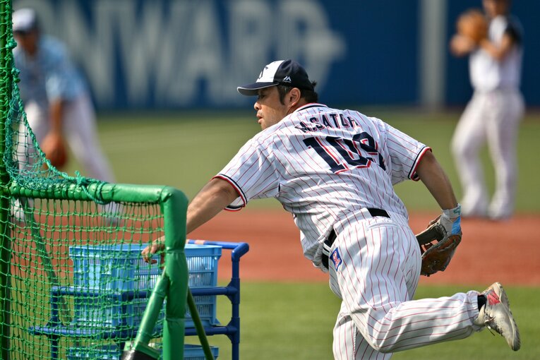 試合前練習風景。フリー打撃　©Hideki Sugiyama