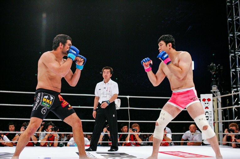 2004年6月20日のPRIDE。第1試合は桜庭和志vs.ニーノ・シェンブリだった　©Susumu Nagao