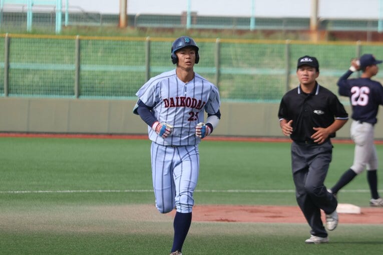 日ハムから育成1位指名を受けた岡田。大工大からは初のドラフト指名となった　©Yuki Suenaga