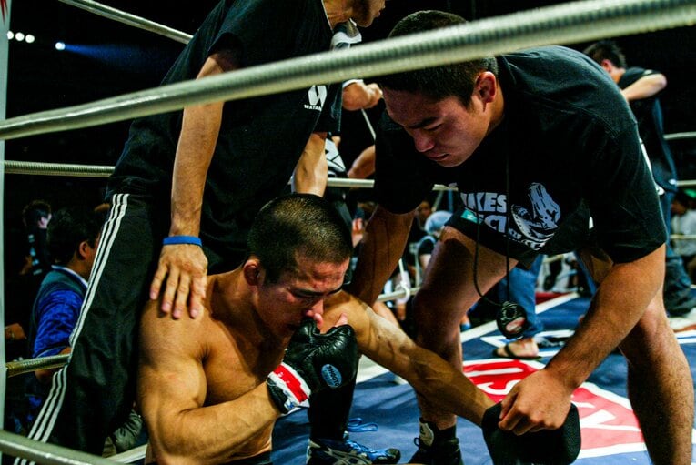 KIDに敗れた勝田　©Susumu Nagao