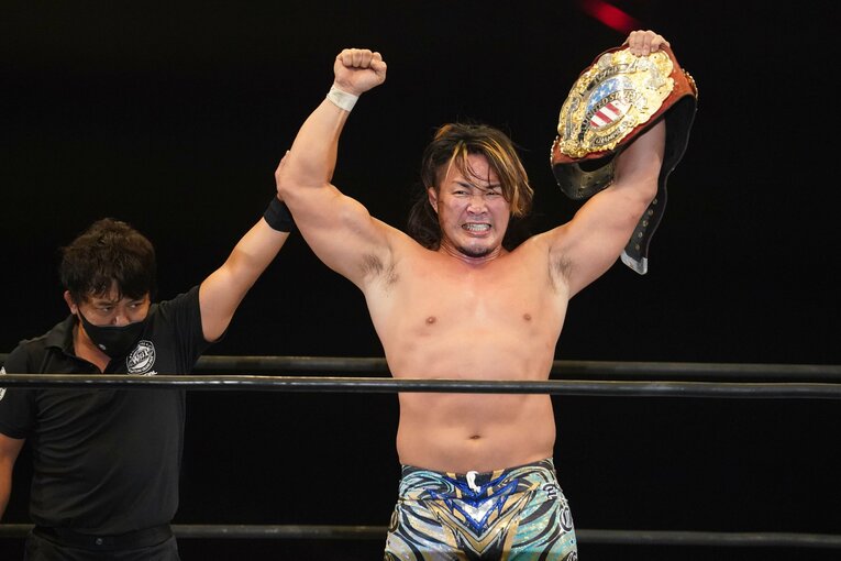 US王座を手にした棚橋