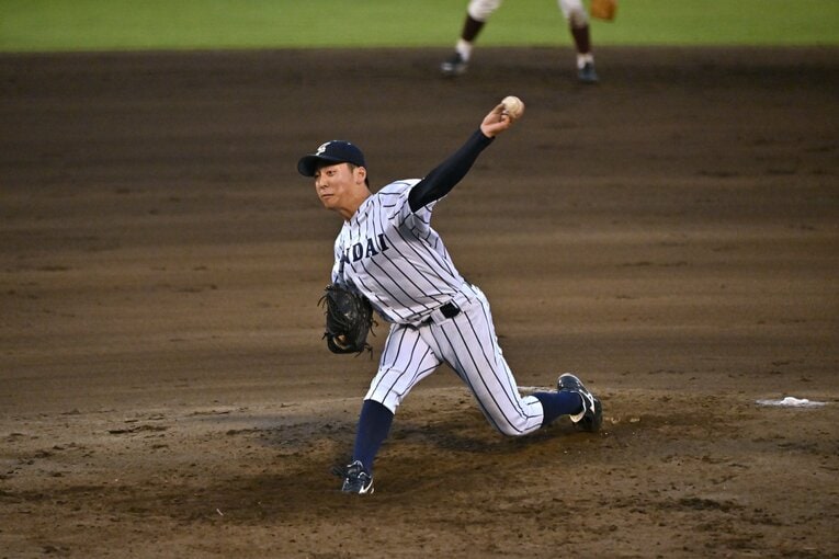 侍ジャパン大学生代表の選考合宿でも好投した渡邉　©Hideki Sugiyama