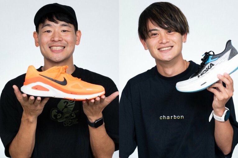 「TKD PROJECT」　（左）武田脩平（TKD）／1994年生、山形県出身。中学で陸上競技をはじめ、高3の時には100ｍで10秒76を記録。東洋大卒業後は2年間のサラリーマン生活を経て、大学の先輩・よしきさんとYouTubeでの活動をはじめ、陸上界の盛り上げにひと役買っている　（右）神永よしき／1992年生、福島県出身。中学で陸上競技をはじめ、1500ｍなど中長距離を専門とする。東洋大進学後はマネージャーに転身し、駅伝主務としてチームを支える。卒業後、先輩の武田さんに自ら声をかけ、「TKD PROJECT」を始動した