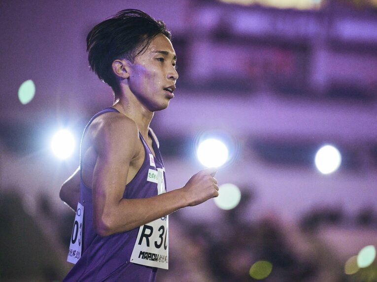 MARCH対抗戦4組、立教大副主将の林虎大朗（4年）は16着に入る　©Yuki Suenaga