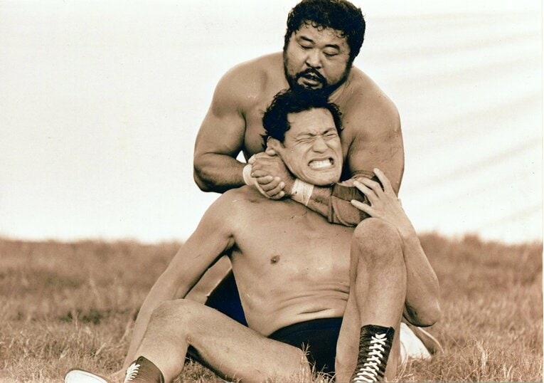 巌流島での猪木とマサ斎藤　©Moritsuna Kimura