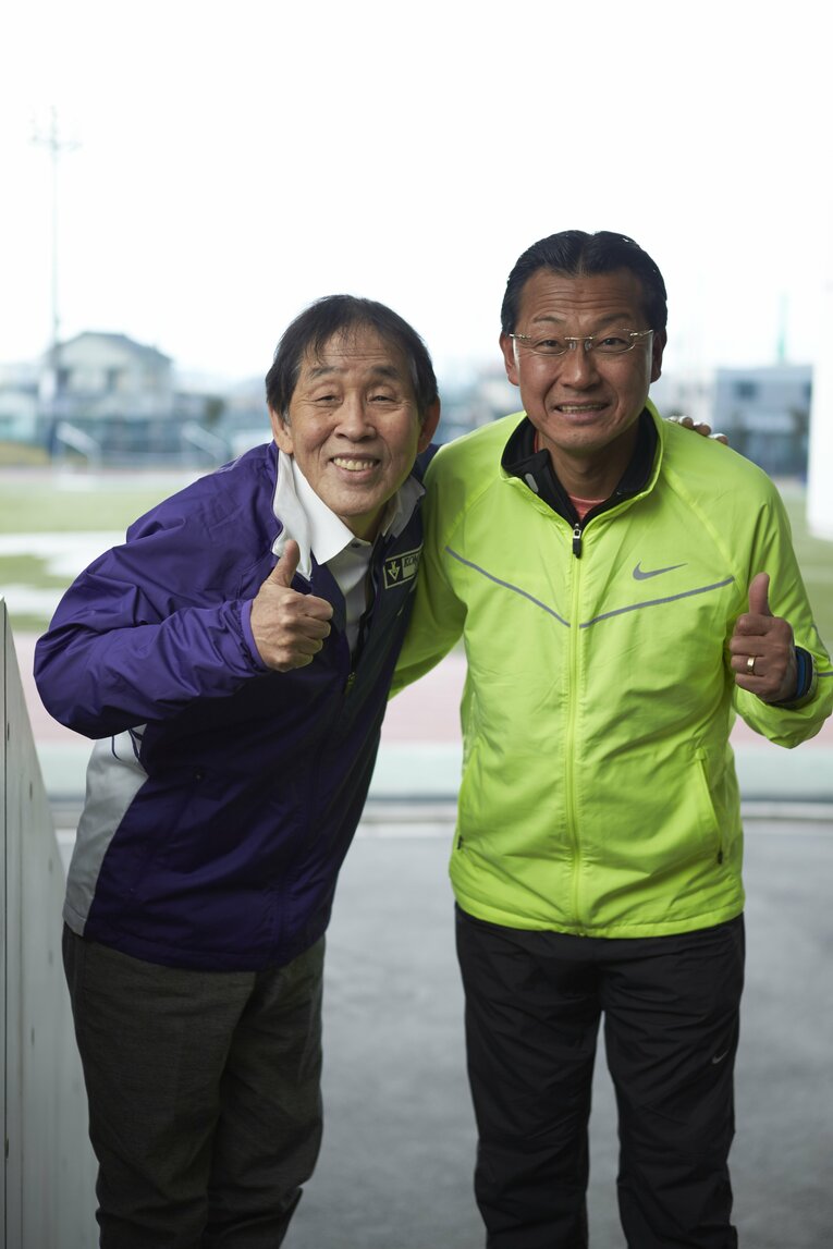 2016年、萩本欽一さんと　©Tadashi Shirasawa