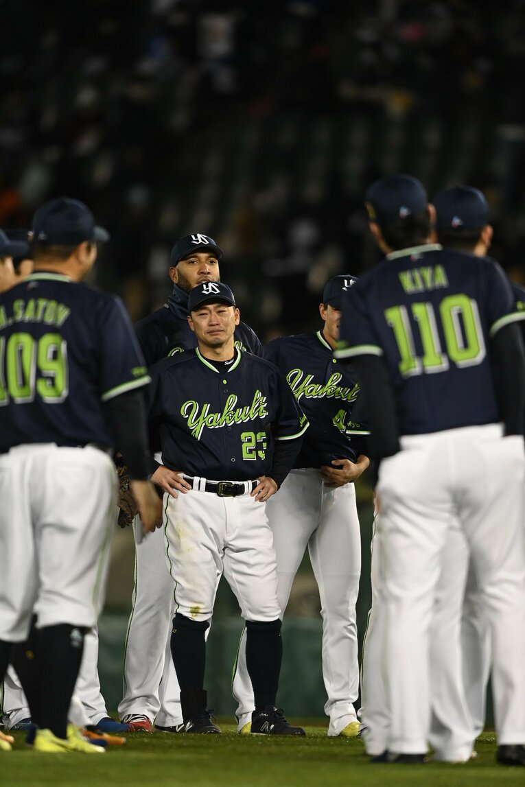 2018年にヤクルトに復帰した青木宣親（39歳）も涙を見せた　©Naoya Sanuki
