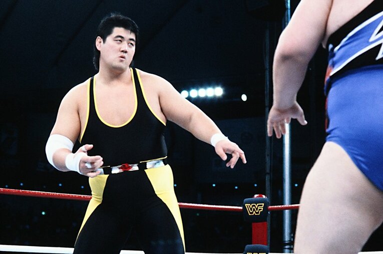 91年の3.30東京ドーム、テンタ戦での北尾光司。彼のレスラー人生はその直後の4月1日に決定づけられたのかもしれない ／ photograph by AFLO