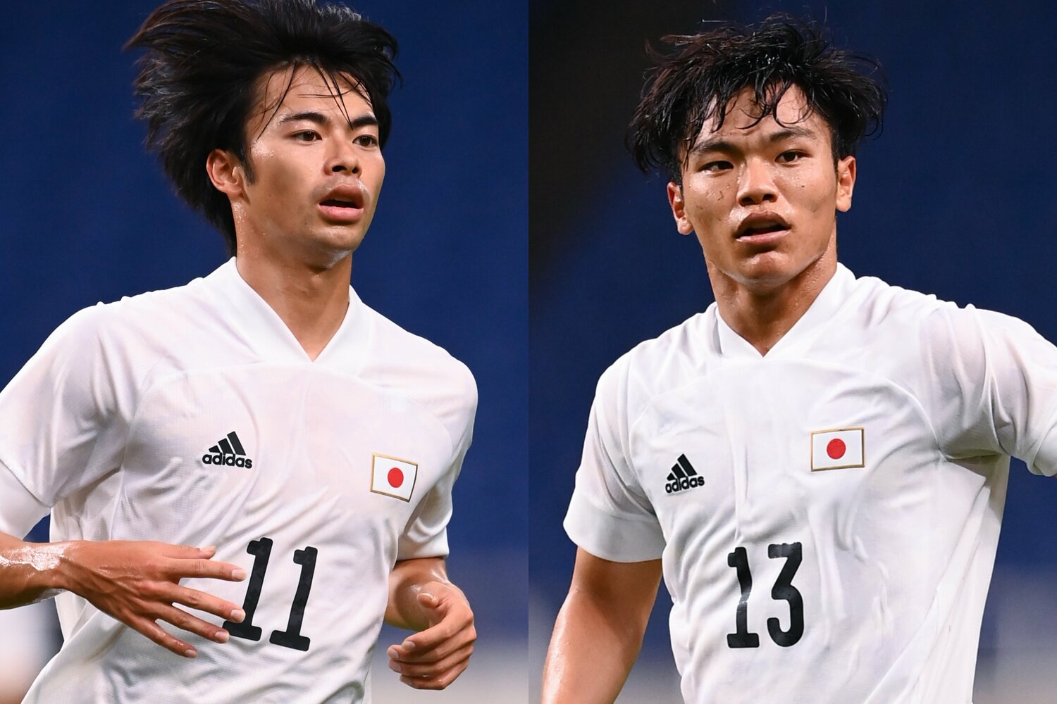 上田が「ずば抜けていた」と語る三笘薫と旗手怜央。当時大学生だった3人はプロ入り後も活躍を続け、東京五輪（写真）やW杯アジア最終予選のメンバーにも選出された　©JMPA