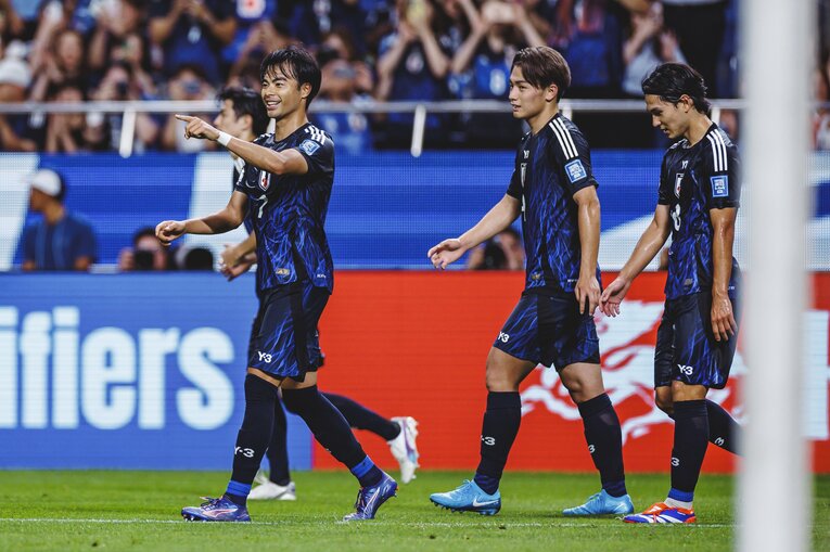 ウィングバックで起用された三笘薫（写真）のゴールなどで中国から7点を奪ったサッカー日本代表　©︎KIichi Matsumoto