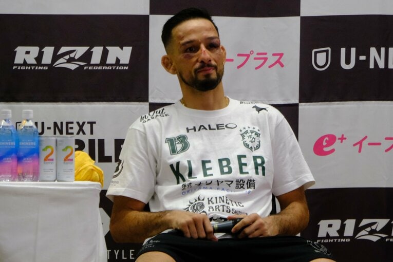 試合後のクレベルの顔には、痛々しい腫れが目立っていた　©Norihiro Hashimoto