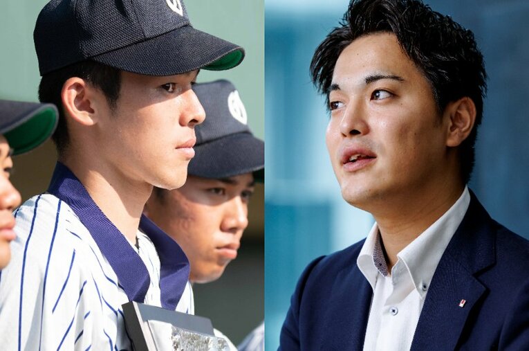 2019年夏、佐々木朗希に代わって先発した大船渡・柴田貴広のインタビュー（第2回） ／ photograph by L)Asami Enomoto、R)Kiichi Matsumoto