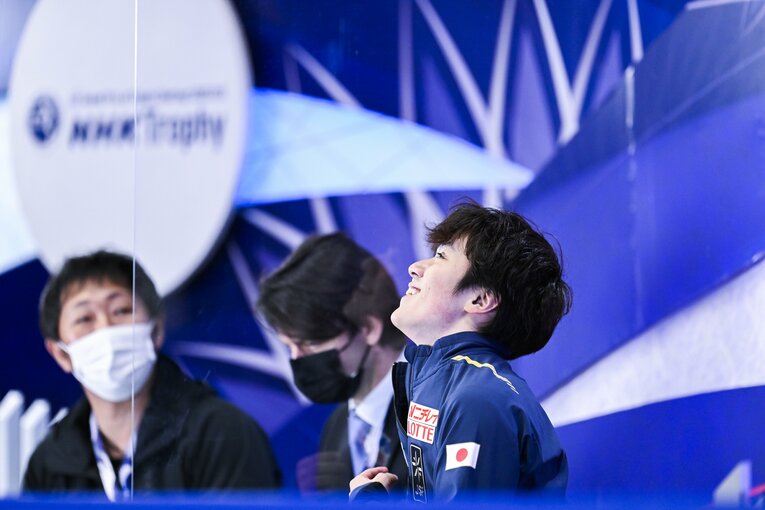 NHK杯、ショートの演技後の宇野　©Asami Enomoto