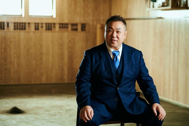 魁皇との友情について語る元大関・千代大海の九重親方　©Ichisei Hiramatsu