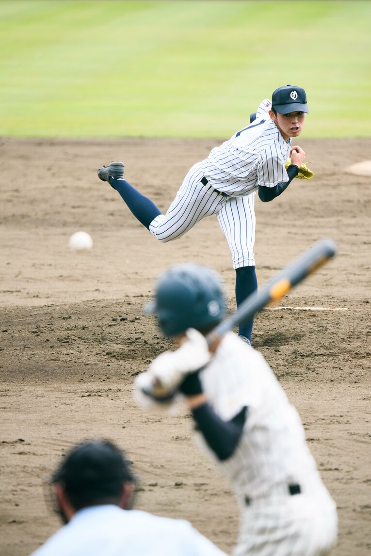 高校時代の佐々木朗希の投球フォーム　©Asami Enomoto