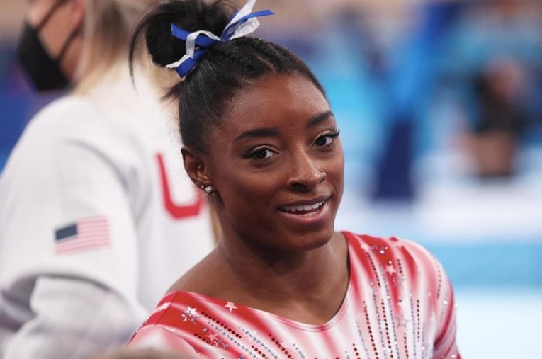 体操選手のシモーネ・バイルズ。メンタルヘルス上の理由から団体と個人総合種目を棄権した ／ photograph by Getty Images
