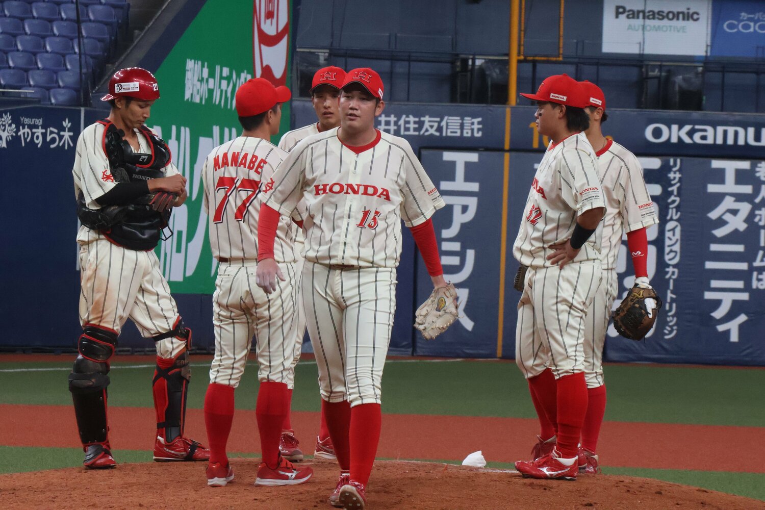 ドラフト後、初の公式戦となった日本選手権の準々決勝は3回4失点で降板　©Fumi Sawai