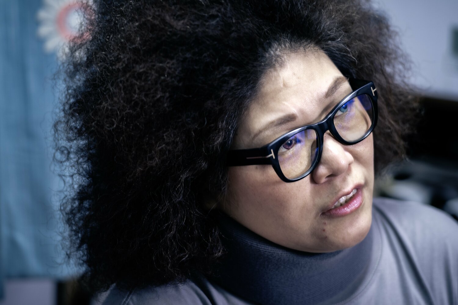 インタビューに答える木村響子さん　©Takuya Sugiyama