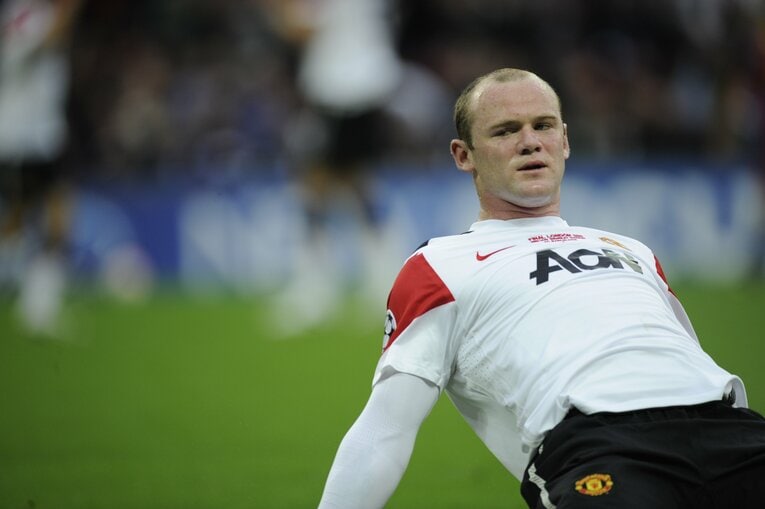 2011年のCL準々決勝、バルセロナ戦でゴールを決めたルーニー　©︎Takuya Sugiyama