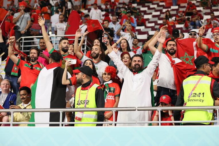 モロッコ代表のサポーター　©Kaoru Watanabe／JMPA