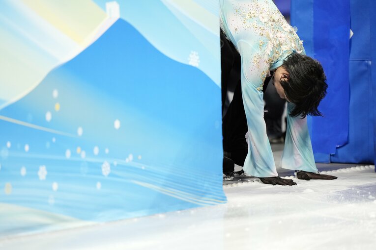 北京五輪フリー『天と地と』、演技終了後　©Sunao Noto/JMPA