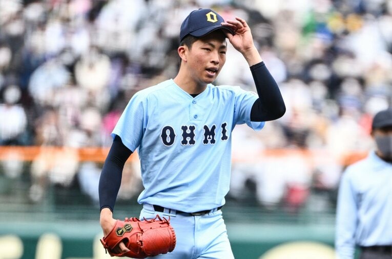 DeNAから1位指名を受けた大商大の星野世那。近江高時代はセンバツ決勝に登板し、14失点を喫する苦難も経験した　©Hideki Sugiyama