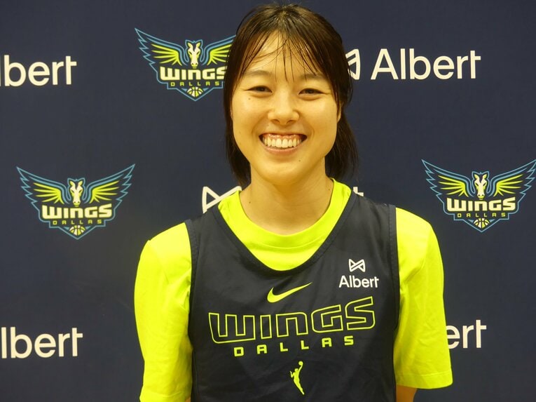 2025年、WNBAダラス・ウィングスのトレーニングキャンプに参加する山本麻衣（筆者撮影）