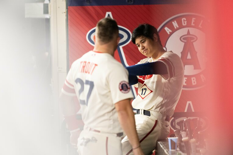 仲良しコンビ、トラウトと大谷（3/4）　©Nanae Suzuki