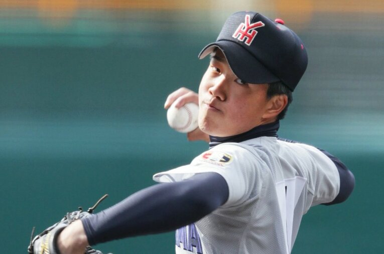 中日・柳裕也の横浜高時代 ／ photograph by JIJI PRESS