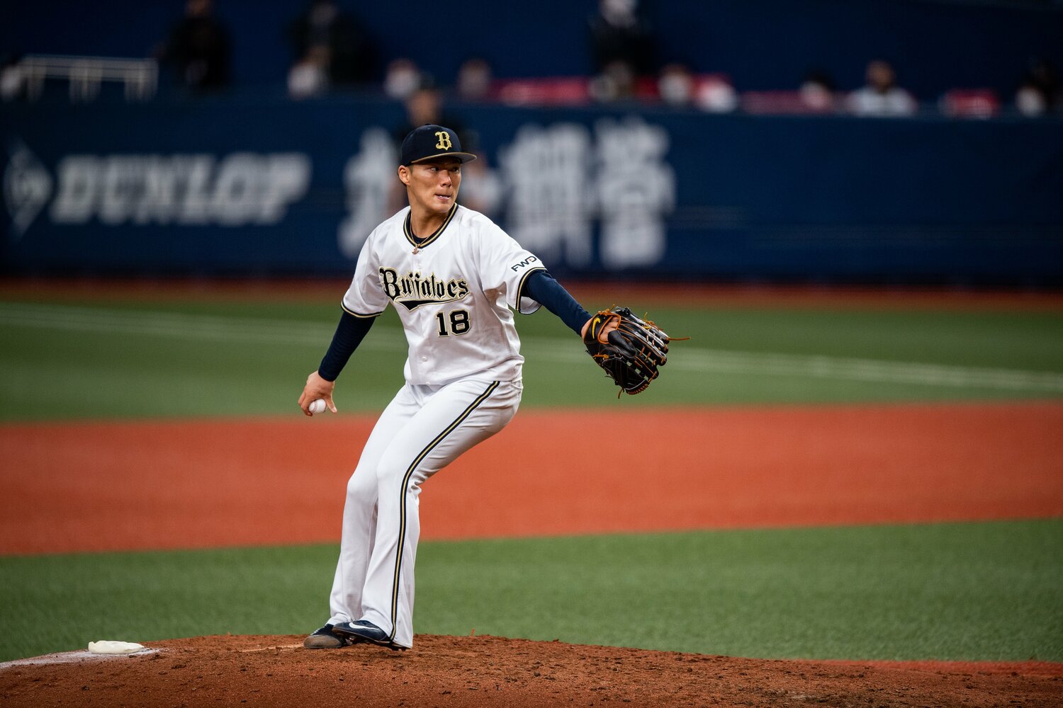 2021年の山本由伸。18勝5敗、防御率1.39と“無双”した　©Nanae Suzuki