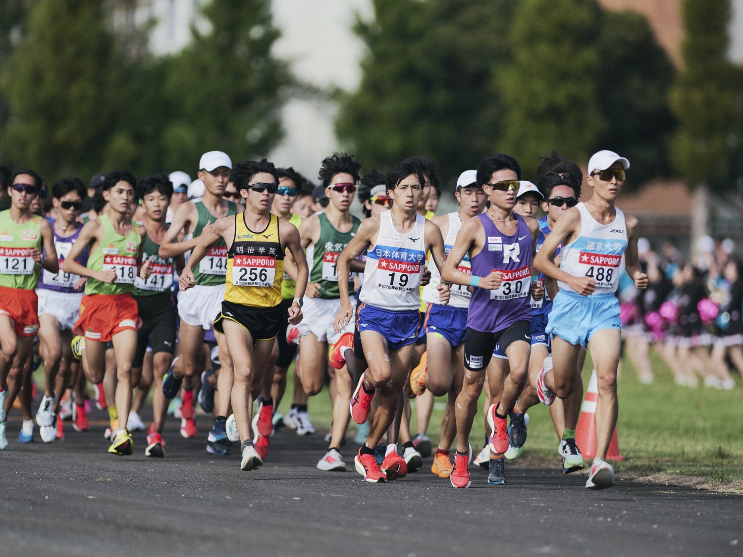 予選会では日本人先頭集団を引っ張るなど、序盤から積極的な走りを見せた秋吉　©Yuki Suenaga
