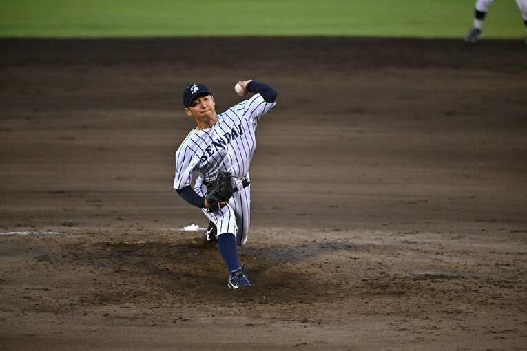 侍ジャパン大学生代表の選考合宿でも好投した渡邉　©Hideki Sugiyama