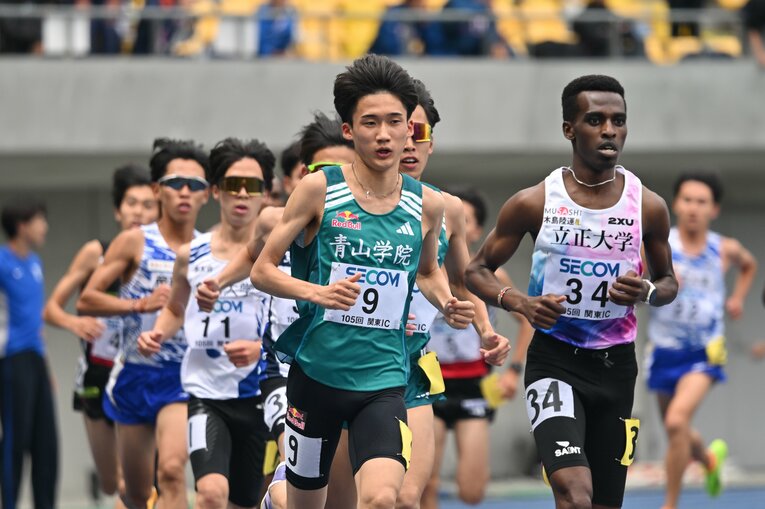 関東インカレの男子2部5000mで9位に終わった折田　©Takashi Shimizu