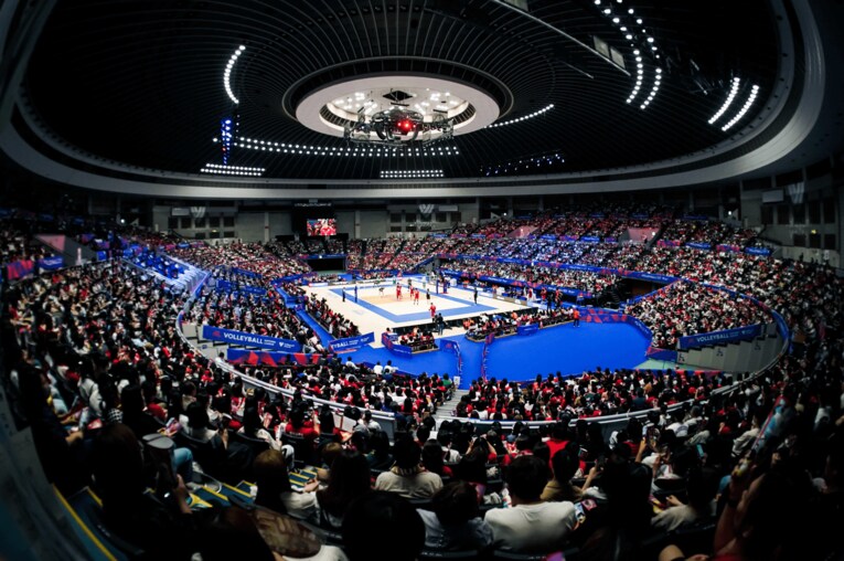 ネーションズリーグ ブルガリア戦　©︎FIVB