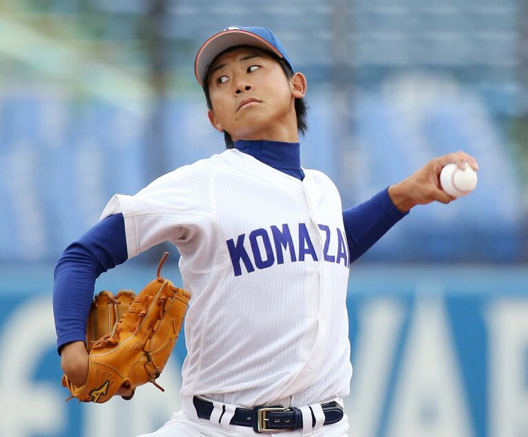 2014年撮影、駒澤大時代の今永　©JIJI PRESS