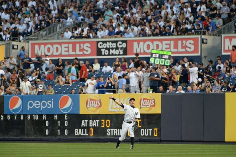 2012年～14年ヤンキース時代のイチロー　©BUNGEISHUNJU