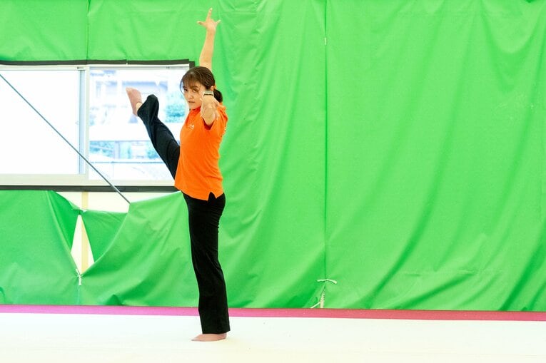 現在は姫路市の体操クラブ『おさるの森』で、ダンス教室などのインストラクターを務めている　©Takashi Shimizu