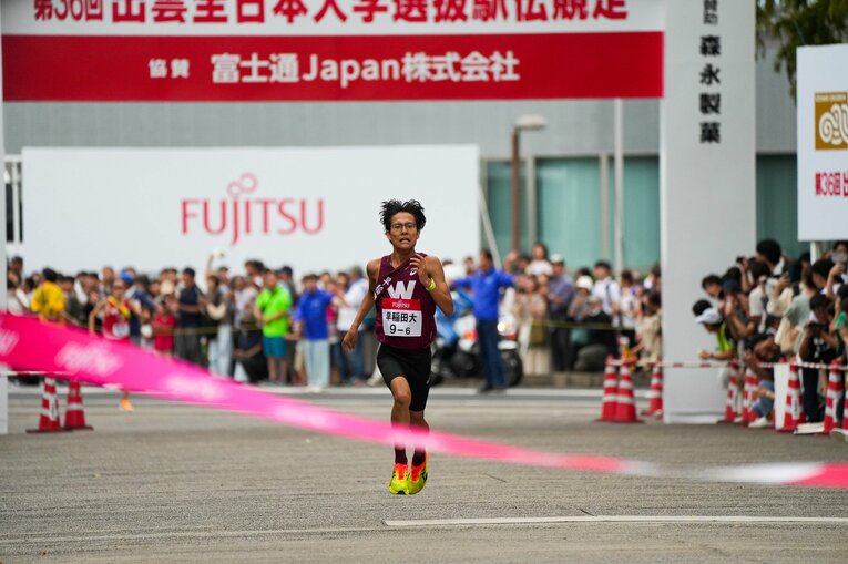 出雲駅伝で任されたアンカーでは区間2位　©Satoshi Wada