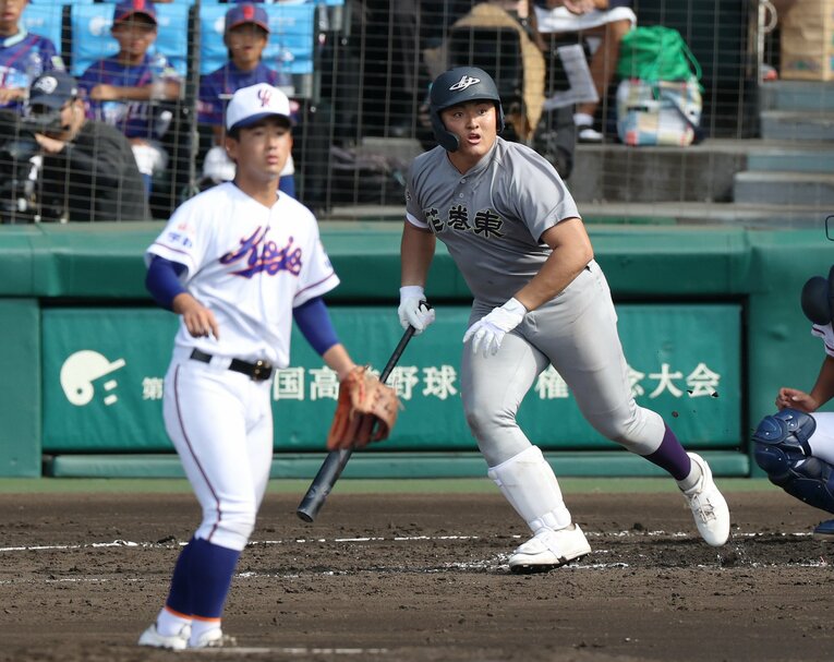 この日放った3本のヒットはいずれも左方向への流し打ちだった　©︎JIJI PRESS